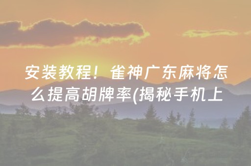 安装教程！雀神广东麻将怎么提高胡牌率(揭秘手机上系统发好牌)