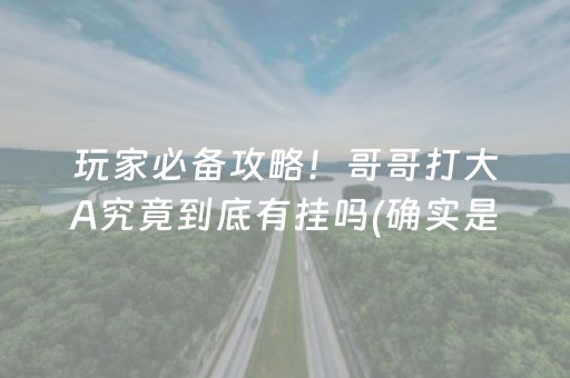 玩家必备攻略！哥哥打大A究竟到底有挂吗(确实是有挂的)