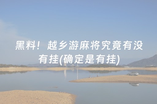 黑料！越乡游麻将究竟有没有挂(确定是有挂)