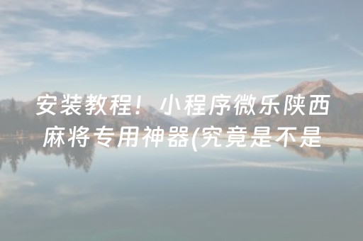 安装教程！小程序微乐陕西麻将专用神器(究竟是不是有挂)