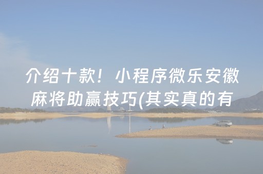 介绍十款！小程序微乐安徽麻将助赢技巧(其实真的有挂)
