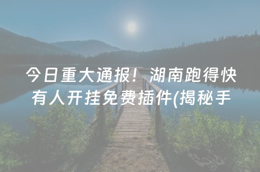 今日重大通报！湖南跑得快有人开挂免费插件(揭秘手机上插件免费)