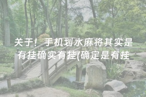 关于！手机划水麻将其实是有挂确实有挂(确定是有挂)