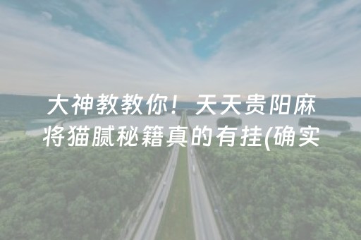 大神教教你！天天贵阳麻将猫腻秘籍真的有挂(确实真的有挂)