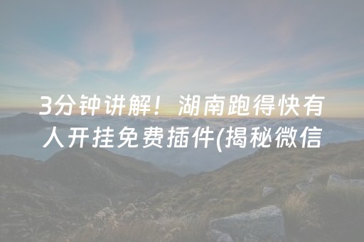 3分钟讲解！湖南跑得快有人开挂免费插件(揭秘微信里助攻神器)