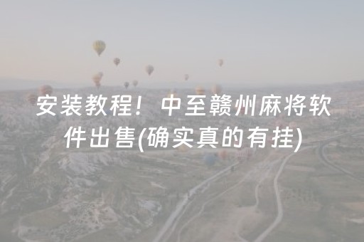 安装教程！中至赣州麻将软件出售(确实真的有挂)