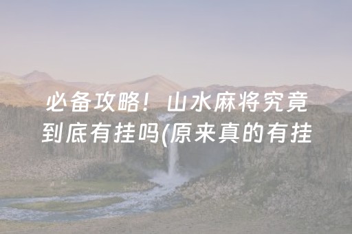 必备攻略！山水麻将究竟到底有挂吗(原来真的有挂)