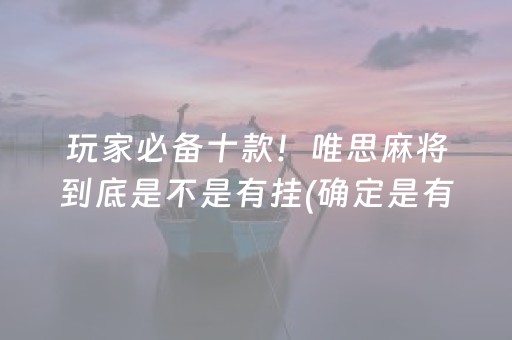 玩家必备十款！唯思麻将到底是不是有挂(确定是有挂)