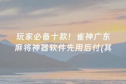 玩家必备十款！雀神广东麻将神器软件先用后付(其实真的确实有挂)