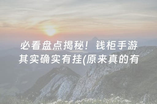 必看盘点揭秘！钱柜手游其实确实有挂(原来真的有挂)