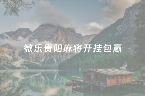 微乐贵阳麻将开挂包赢（贵阳微乐麻将外卦神器安装）