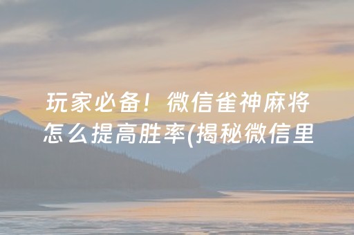 玩家必备！微信雀神麻将怎么提高胜率(揭秘微信里如何让牌变好)