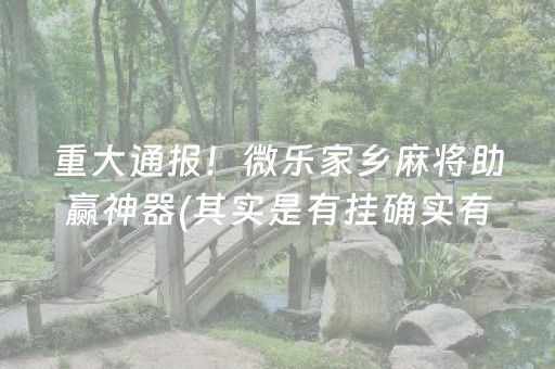 重大通报！微乐家乡麻将助赢神器(其实是有挂确实有挂)