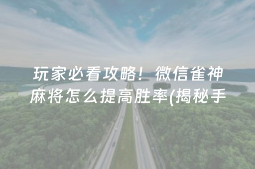 玩家必看攻略！微信雀神麻将怎么提高胜率(揭秘手机上胡牌神器)