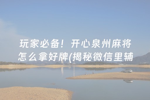 玩家必备！开心泉州麻将怎么拿好牌(揭秘微信里辅牌器)