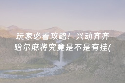 玩家必看攻略！兴动齐齐哈尔麻将究竟是不是有挂(有挂技巧辅助器)
