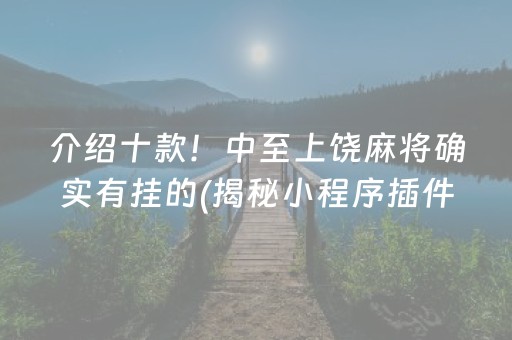 介绍十款！中至上饶麻将确实有挂的(揭秘小程序插件免费)