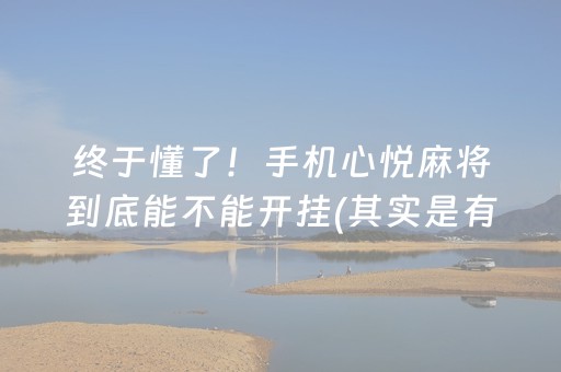 终于懂了！手机心悦麻将到底能不能开挂(其实是有挂确实有挂)