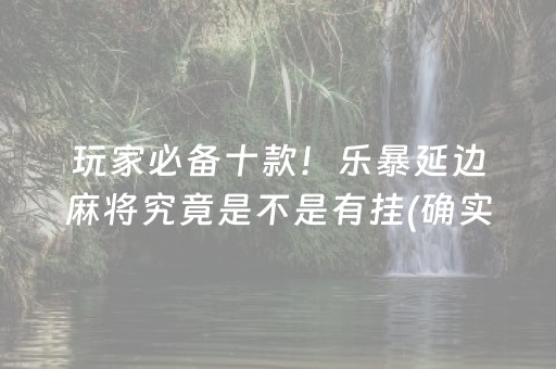 玩家必备十款！乐暴延边麻将究竟是不是有挂(确实有挂吗)