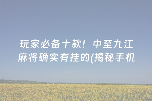 玩家必备十款！中至九江麻将确实有挂的(揭秘手机上助赢神器)