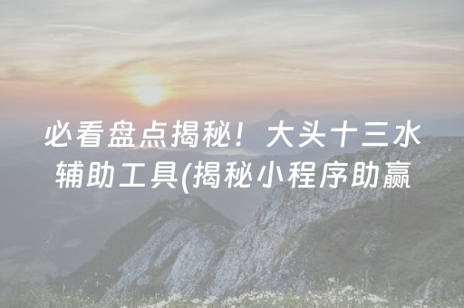 必看盘点揭秘！大头十三水辅助工具(揭秘小程序助赢神器购买)