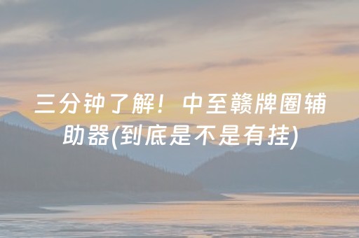 三分钟了解！中至赣牌圈辅助器(到底是不是有挂)