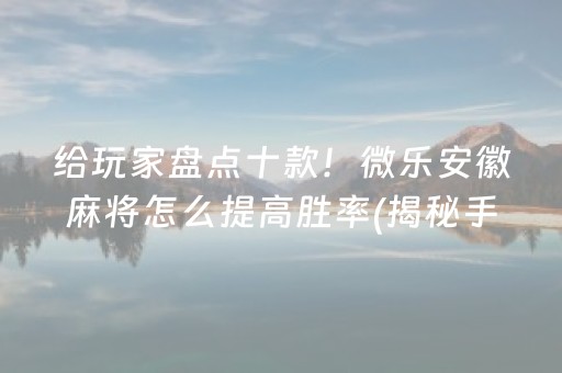 给玩家盘点十款！微乐安徽麻将怎么提高胜率(揭秘手机上专用神器下载)