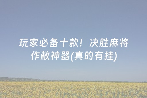 玩家必备十款！决胜麻将作敝神器(真的有挂)