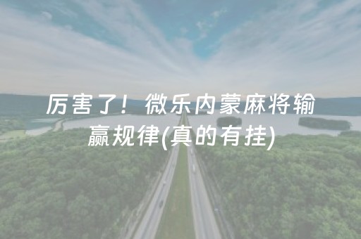 厉害了！微乐内蒙麻将输赢规律(真的有挂)