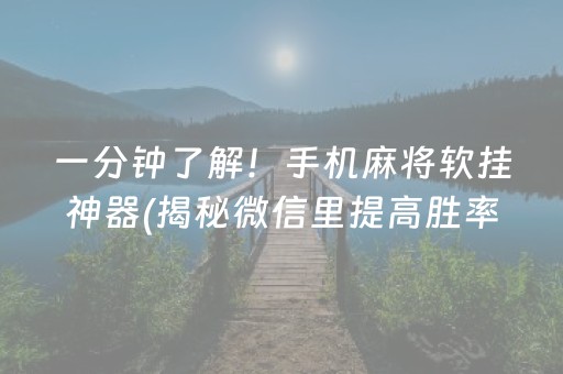 一分钟了解！手机麻将软挂神器(揭秘微信里提高胜率)
