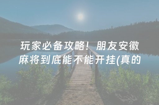 玩家必备攻略！朋友安徽麻将到底能不能开挂(真的确实是有挂)
