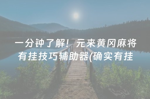 一分钟了解！元来黄冈麻将有挂技巧辅助器(确实有挂吗)