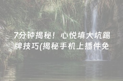 7分钟揭秘！心悦填大坑踢牌技巧(揭秘手机上插件免费)