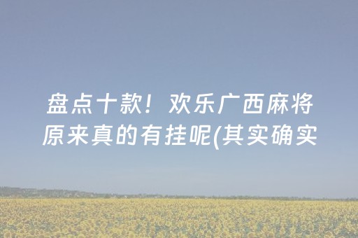 盘点十款！欢乐广西麻将原来真的有挂呢(其实确实有挂)