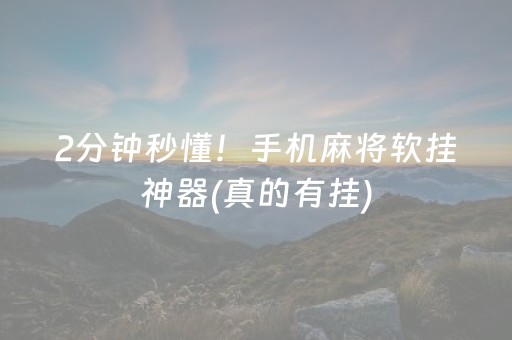 2分钟秒懂！手机麻将软挂神器(真的有挂)