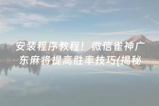 安装程序教程！微信雀神广东麻将提高胜率技巧(揭秘手机上提高胜率)