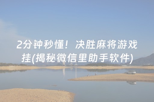 2分钟秒懂！决胜麻将游戏挂(揭秘微信里助手软件)