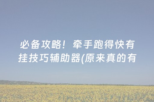 必备攻略！牵手跑得快有挂技巧辅助器(原来真的有挂)