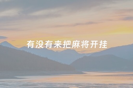 有没有来把麻将开挂（有麻将开挂神器吗）