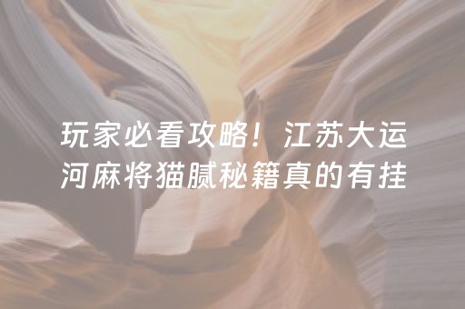 玩家必看攻略！江苏大运河麻将猫腻秘籍真的有挂(其实确实有挂)