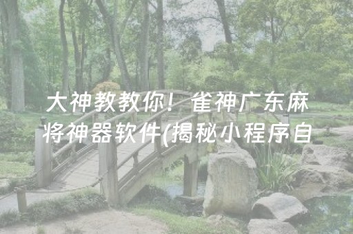 大神教教你！雀神广东麻将神器软件(揭秘小程序自建房怎么赢)