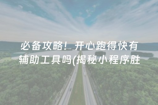 必备攻略！开心跑得快有辅助工具吗(揭秘小程序胜率到哪调)