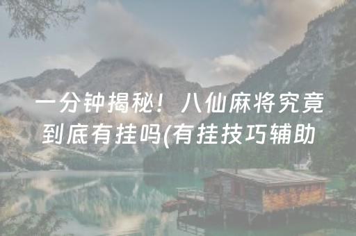 一分钟揭秘！八仙麻将究竟到底有挂吗(有挂技巧辅助器)