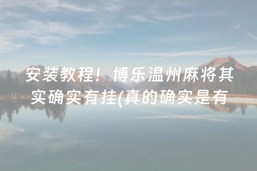 安装教程！博乐温州麻将其实确实有挂(真的确实是有挂)