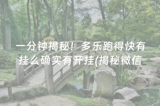 一分钟揭秘！多乐跑得快有挂么确实有开挂(揭秘微信里专用神器)
