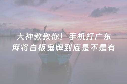 大神教教你！手机打广东麻将白板鬼牌到底是不是有挂(原来真的有挂)