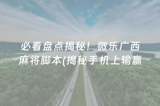 必看盘点揭秘！微乐广西麻将脚本(揭秘手机上输赢技巧)