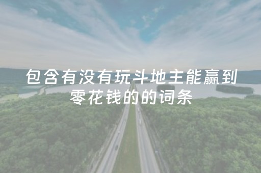 包含有没有玩斗地主能赢到零花钱的的词条（有斗地主赚零花钱的游戏吗）