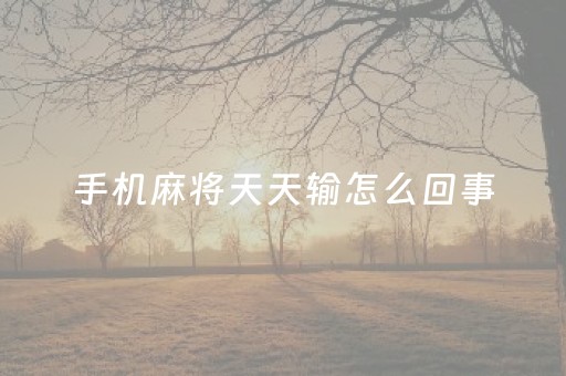 手机麻将天天输怎么回事（手机麻将每天输是怎么回事）