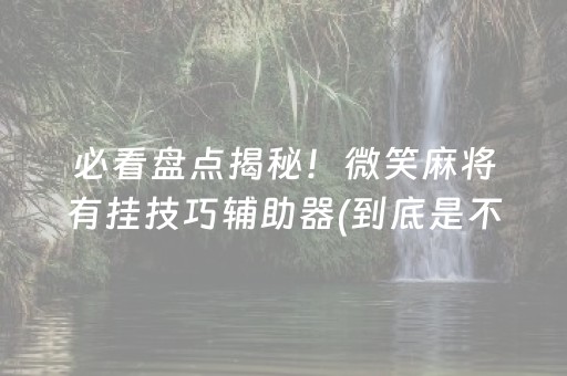 必看盘点揭秘！微笑麻将有挂技巧辅助器(到底是不是有挂)